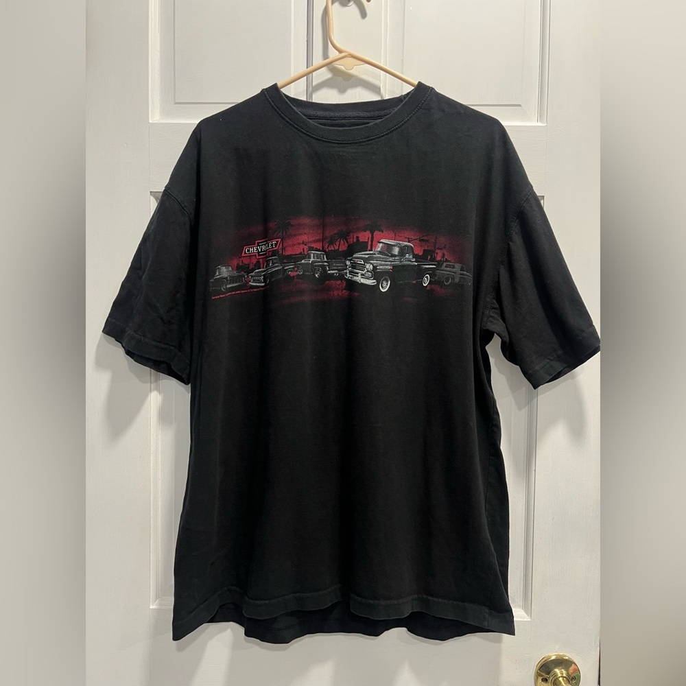 NEWPORT BLUE Chevy Trucks Chevrolet America Black Vintage Men's T-Shirt SIZE XL